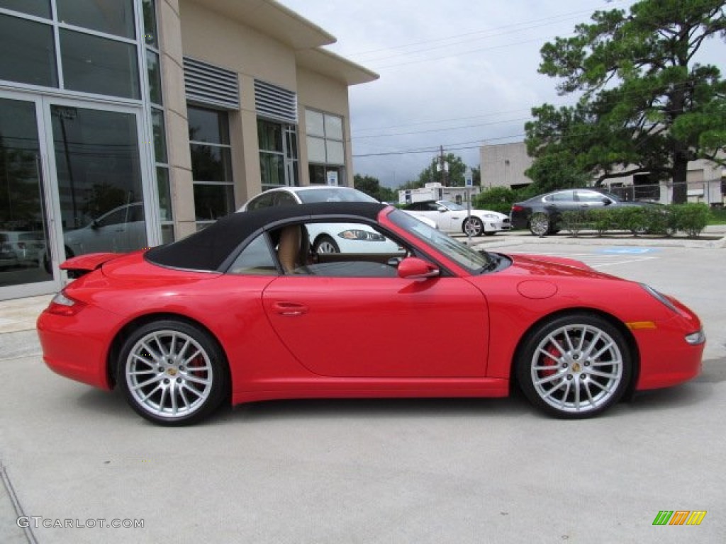 2008 911 Carrera 4S Cabriolet - Guards Red / Sand Beige photo #5