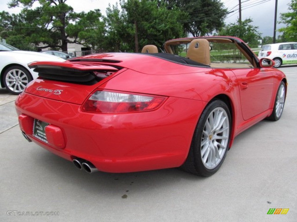 2008 911 Carrera 4S Cabriolet - Guards Red / Sand Beige photo #6