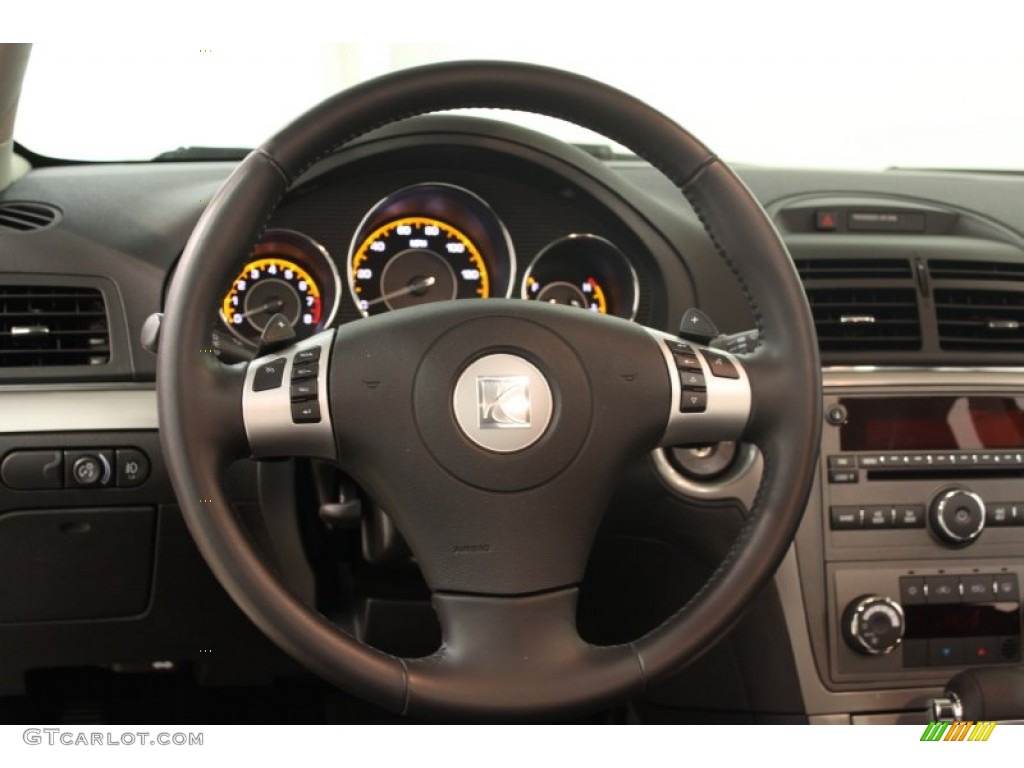 2008 Saturn Aura XR Black Steering Wheel Photo #67901678