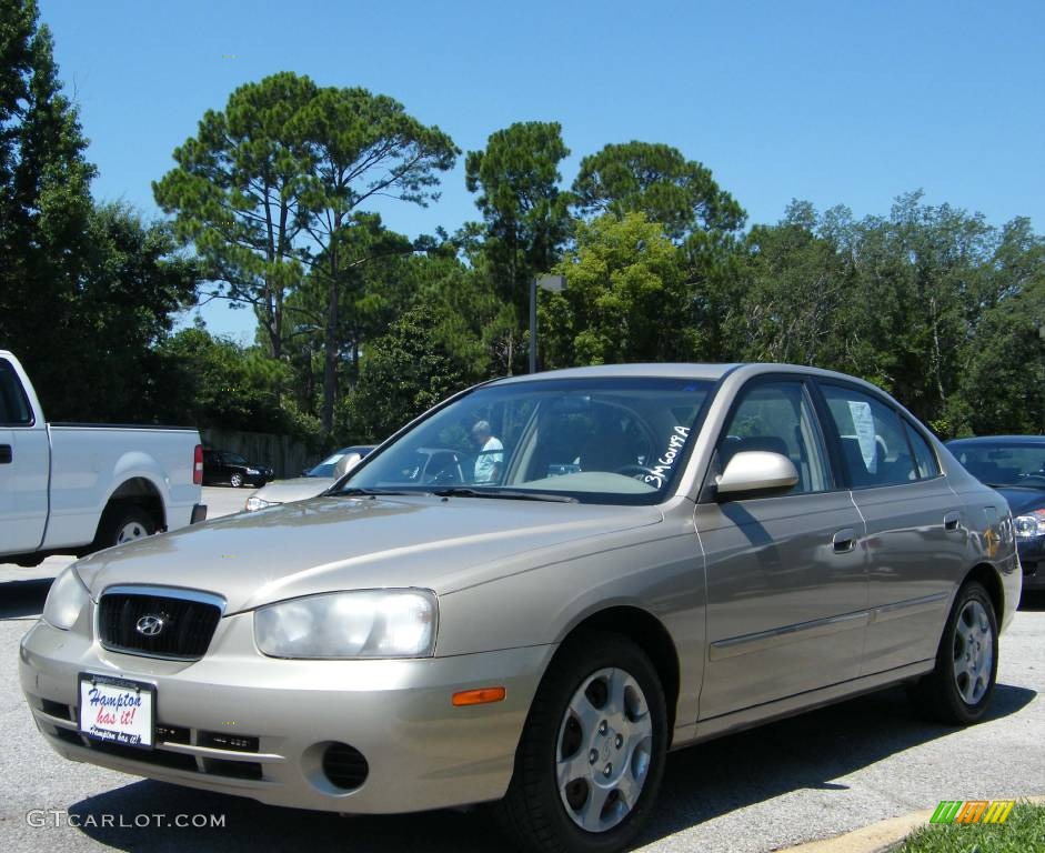 2002 Elantra GLS Sedan - Champagne Beige / Beige photo #1