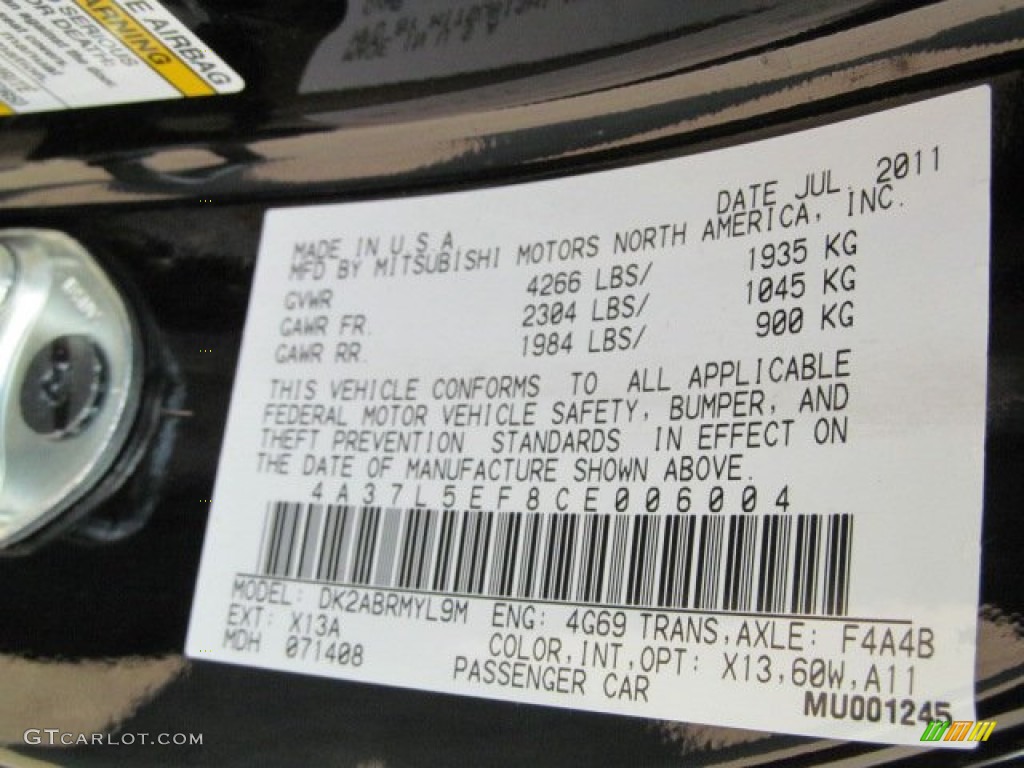 2012 Eclipse Color Code X13 for Kalapana Black Photo #67905065