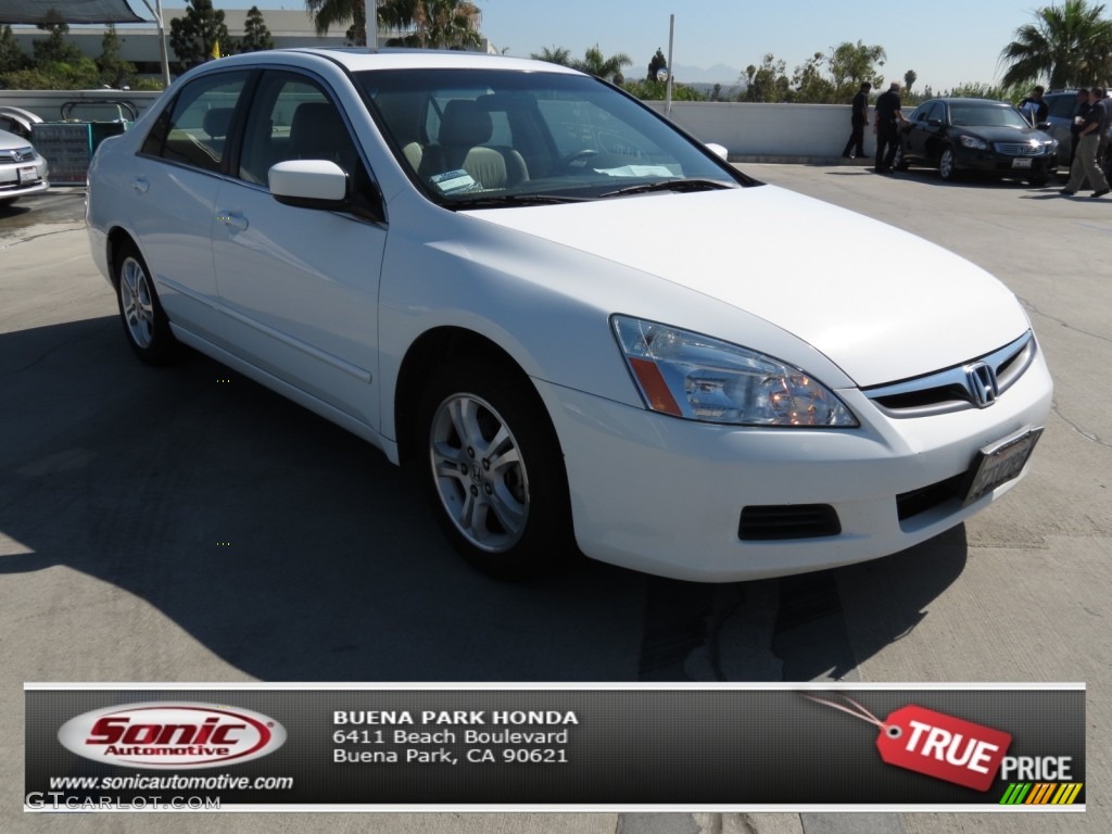 2007 Accord EX-L Sedan - Taffeta White / Ivory photo #1