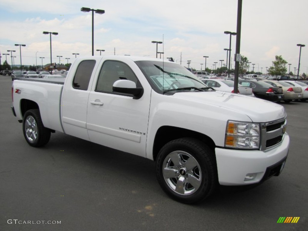 2008 Silverado 1500 LTZ Extended Cab 4x4 - Summit White / Light Titanium/Dark Titanium photo #1