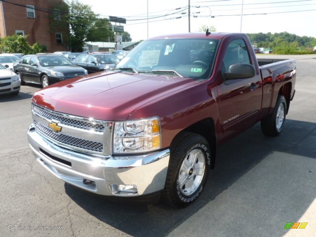 2013 Silverado 1500 LT Regular Cab 4x4 - Deep Ruby Metallic / Ebony photo #3