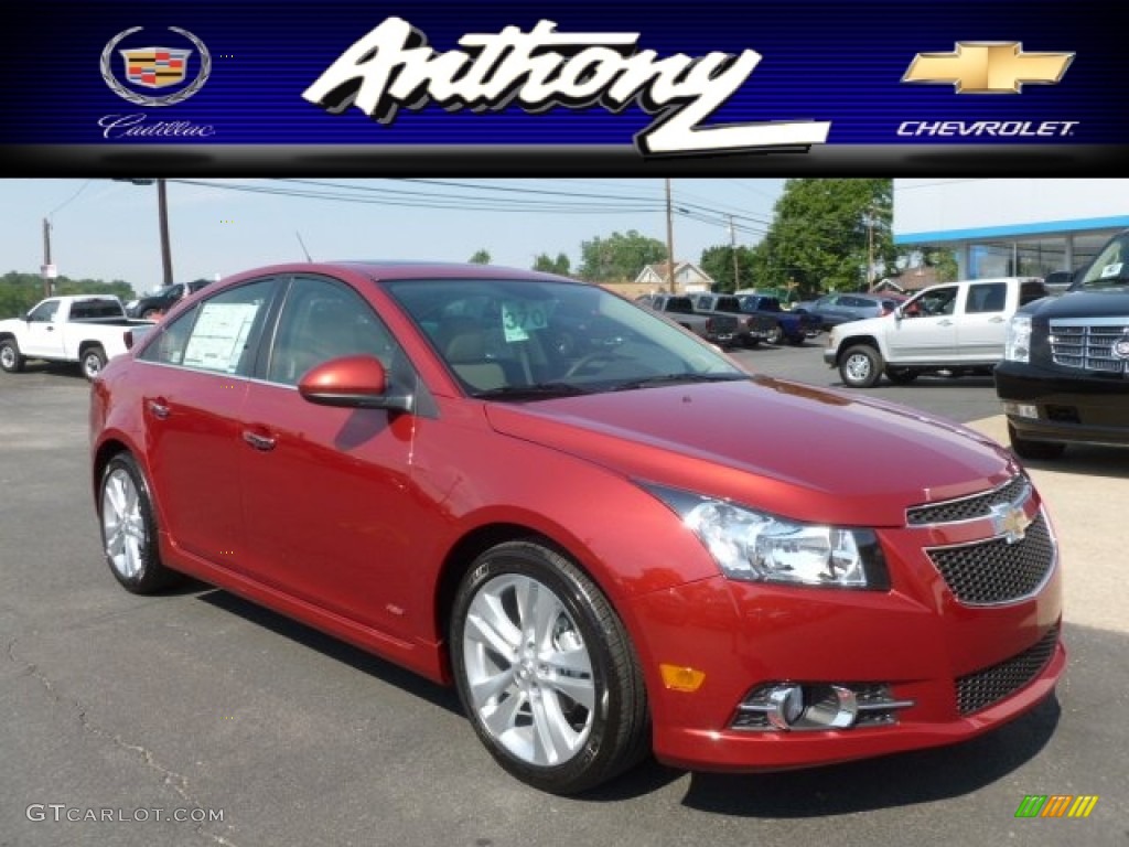 2012 Cruze LTZ/RS - Crystal Red Metallic / Cocoa/Light Neutral photo #1