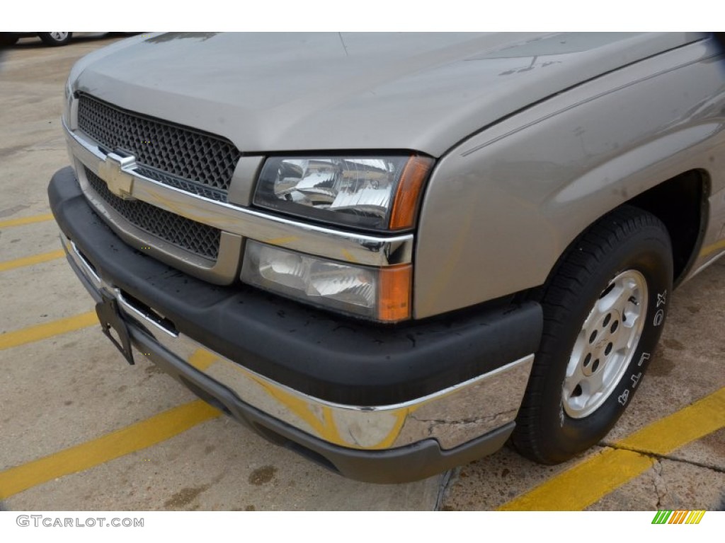 2003 Silverado 1500 LS Extended Cab - Light Pewter Metallic / Tan photo #10