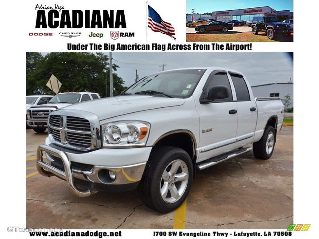 2008 Ram 1500 Lone Star Edition Quad Cab 4x4 - Bright White / Medium Slate Gray photo #1
