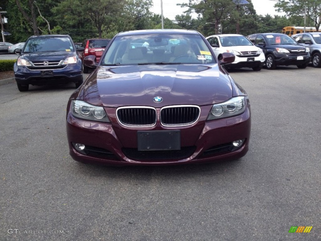 2009 3 Series 328i Sedan - Barbara Red Metallic / Beige photo #3