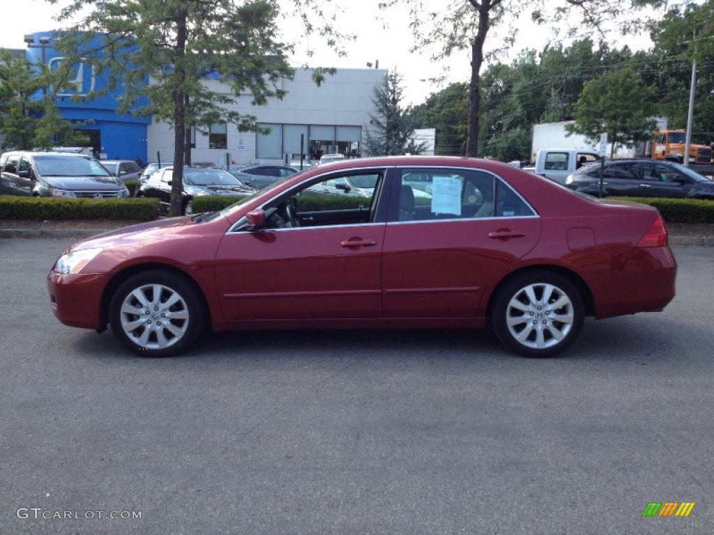 2007 Accord EX-L V6 Sedan - Moroccan Red Pearl / Gray photo #1