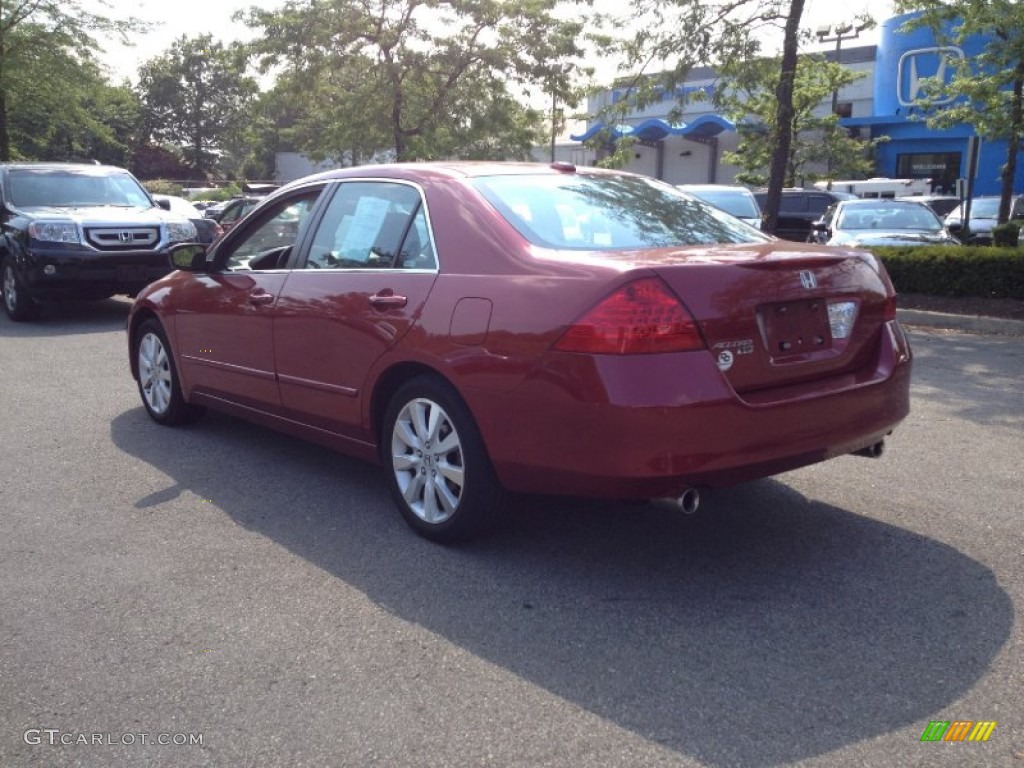 2007 Accord EX-L V6 Sedan - Moroccan Red Pearl / Gray photo #8