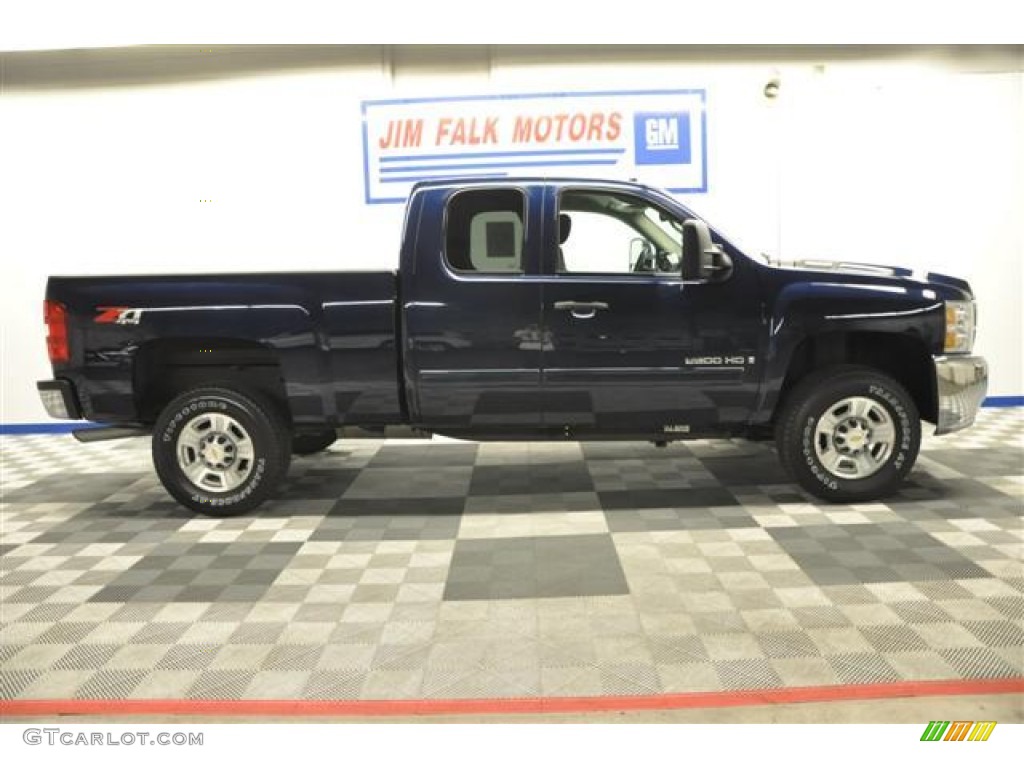 2009 Silverado 2500HD LT Extended Cab 4x4 - Imperial Blue Metallic / Ebony photo #21