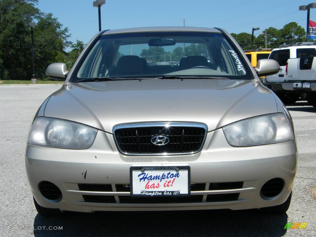 2002 Elantra GLS Sedan - Champagne Beige / Beige photo #15
