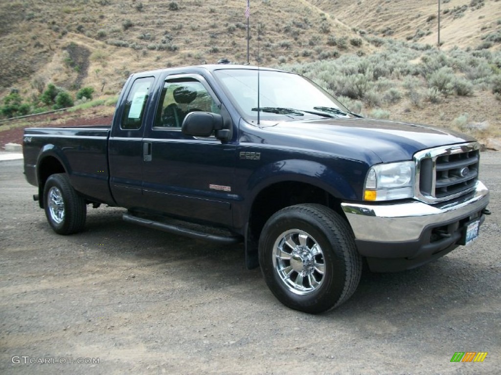 2003 F250 Super Duty XLT SuperCab 4x4 - True Blue Metallic / Medium Flint Grey photo #37