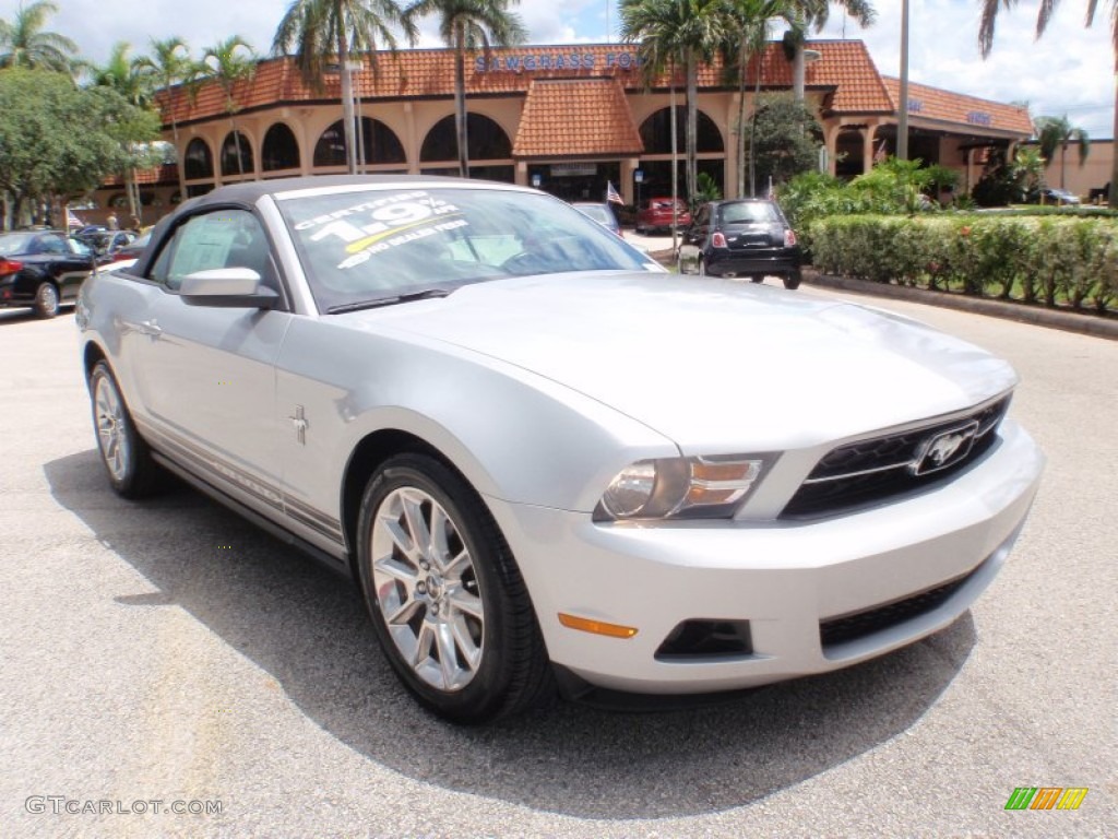 2010 Mustang V6 Premium Convertible - Brilliant Silver Metallic / Charcoal Black photo #1