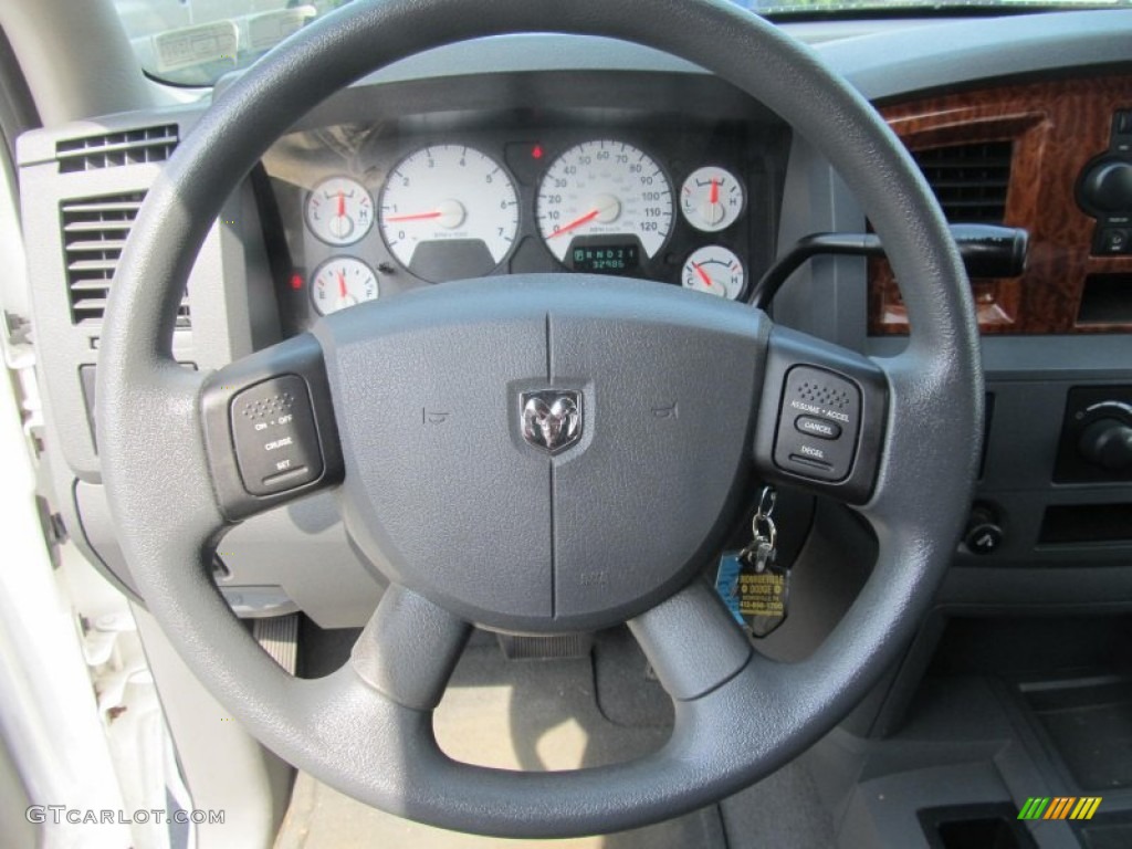 2006 Dodge Ram 2500 Laramie Mega Cab 4x4 Medium Slate Gray Steering Wheel Photo #67926113
