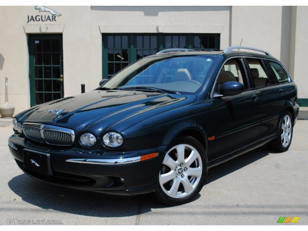 2005 X-Type 3.0 Sport Wagon - British Racing Green / Champagne photo #1