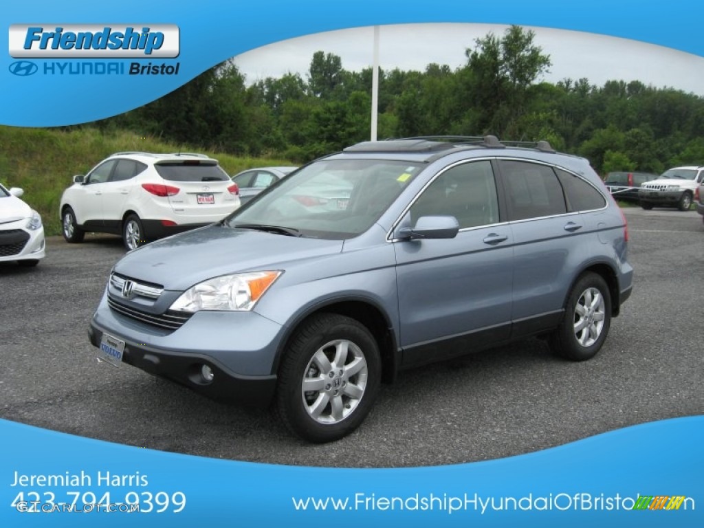 2008 CR-V EX-L - Glacier Blue Metallic / Gray photo #3