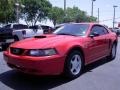 2002 Torch Red Ford Mustang V6 Coupe  photo #9