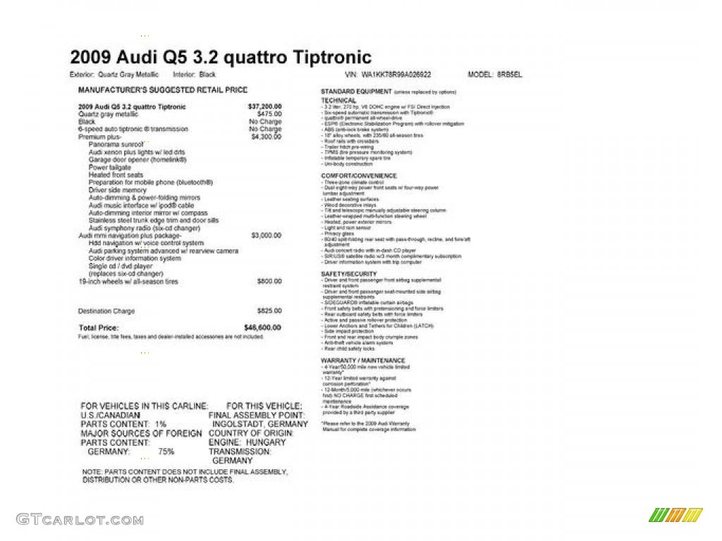 2009 Q5 3.2 Premium Plus quattro - Quartz Gray Metallic / Black photo #21