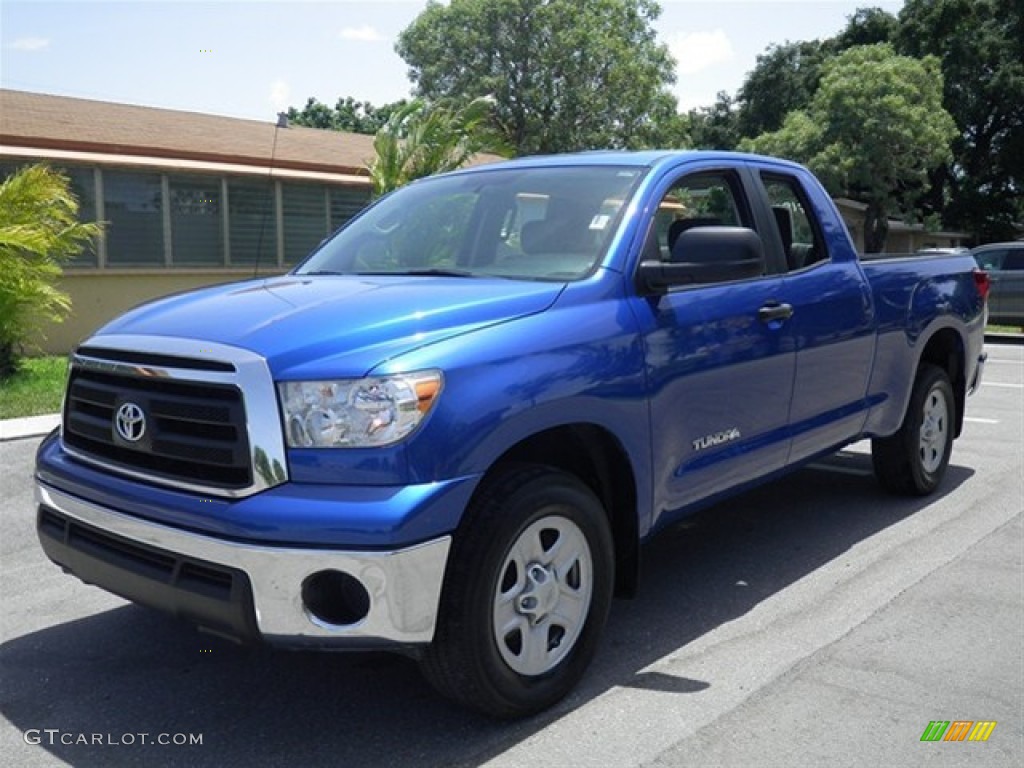 2010 Tundra Double Cab - Blue Streak Metallic / Graphite Gray photo #9