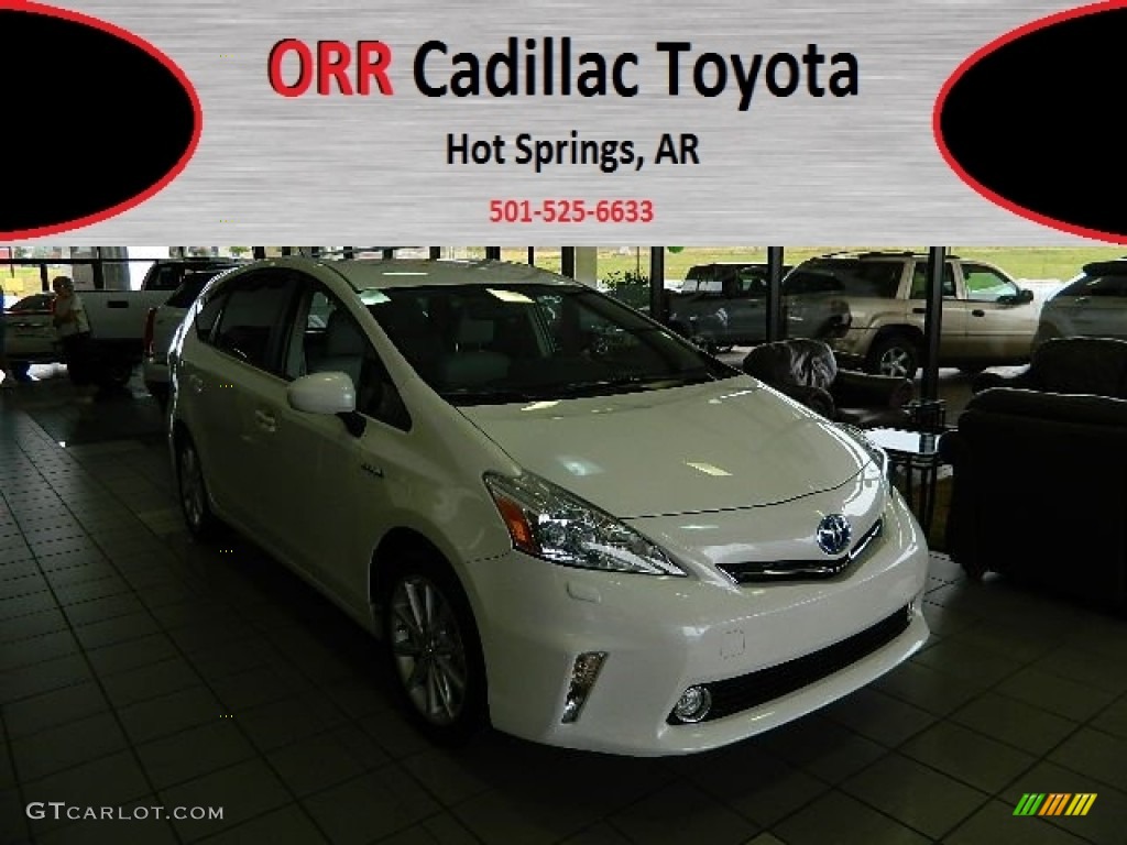 2012 Prius v Five Hybrid - Blizzard White Pearl / Misty Gray photo #1