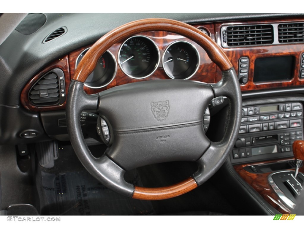 2006 Jaguar XK XK8 Convertible Charcoal Steering Wheel Photo #67935200