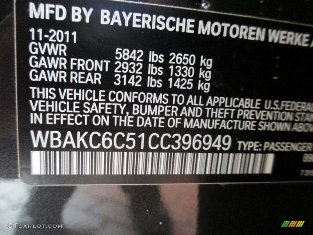 2012 7 Series 750i xDrive Sedan - Dark Graphite Metallic / Black photo #16