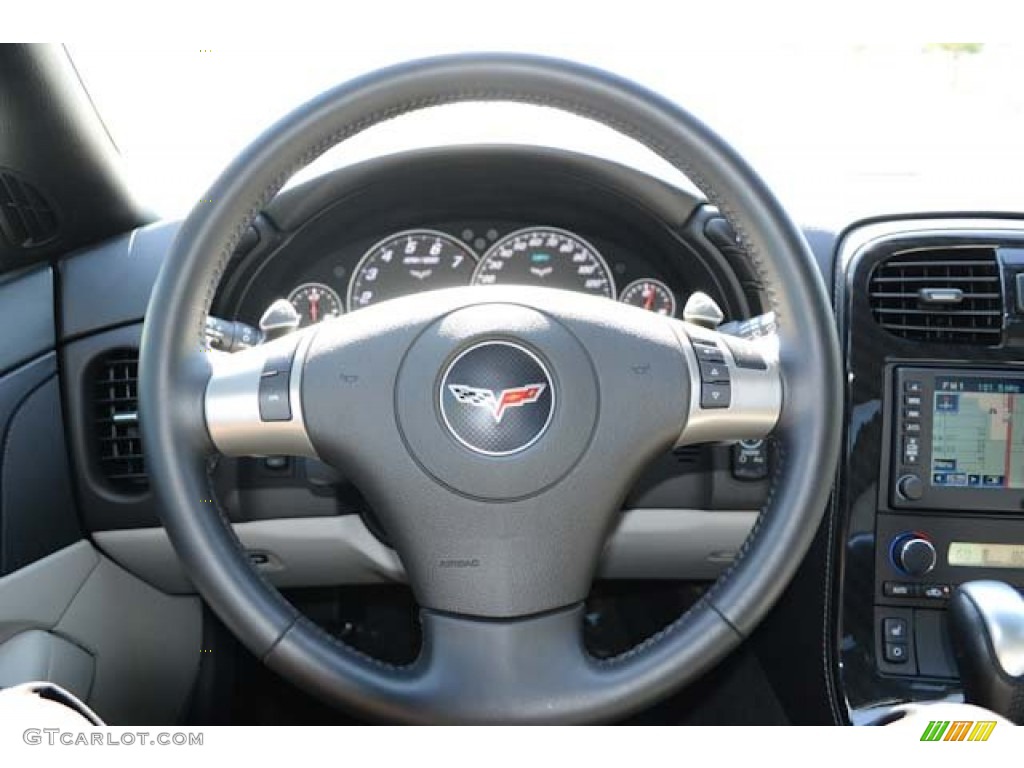 2011 Chevrolet Corvette Grand Sport Convertible Ebony Black/Titanium Steering Wheel Photo #67937678
