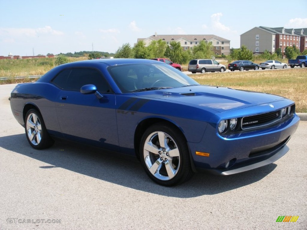 2009 Challenger R/T - Deep Water Blue Pearl Coat / Dark Slate Gray photo #7