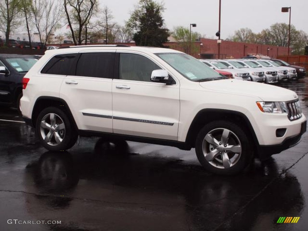 2012 Grand Cherokee Overland 4x4 - Stone White / Black/Light Frost Beige photo #2