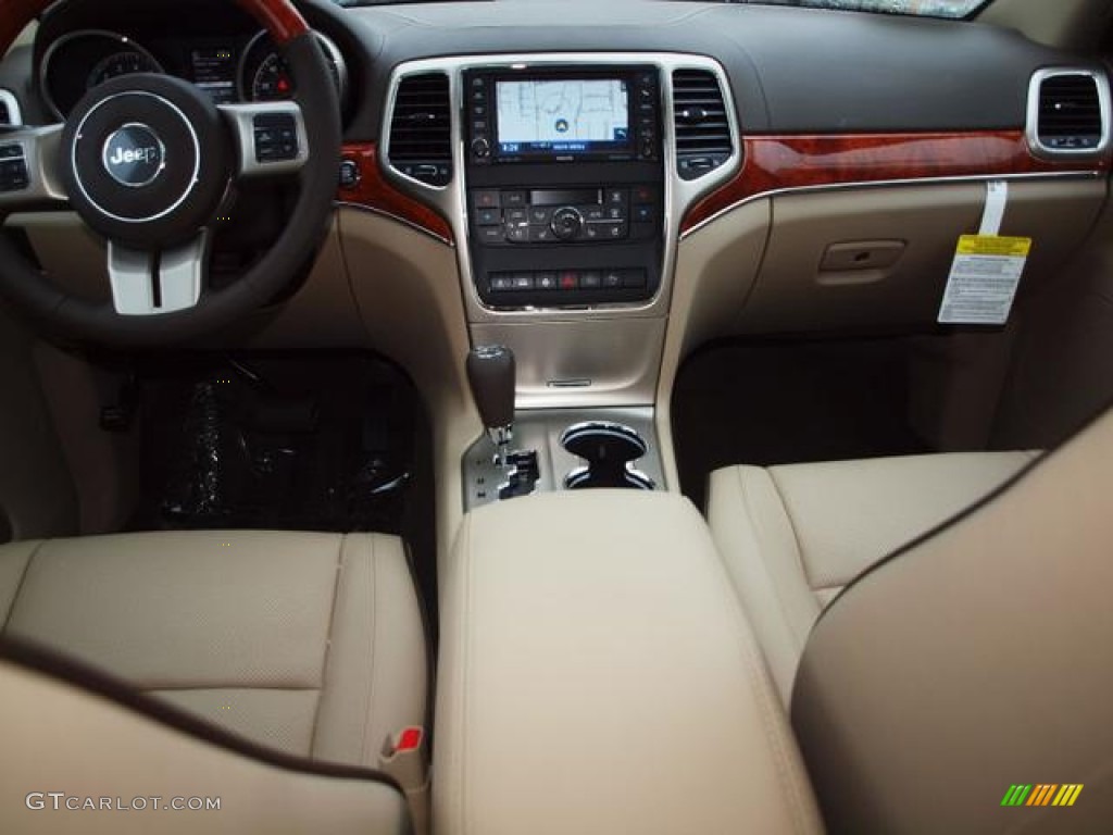 2012 Grand Cherokee Overland 4x4 - Stone White / Black/Light Frost Beige photo #5