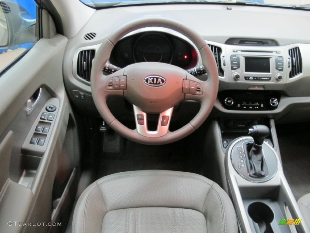 2012 Kia Sportage EX Alpine Gray Dashboard Photo #67945142