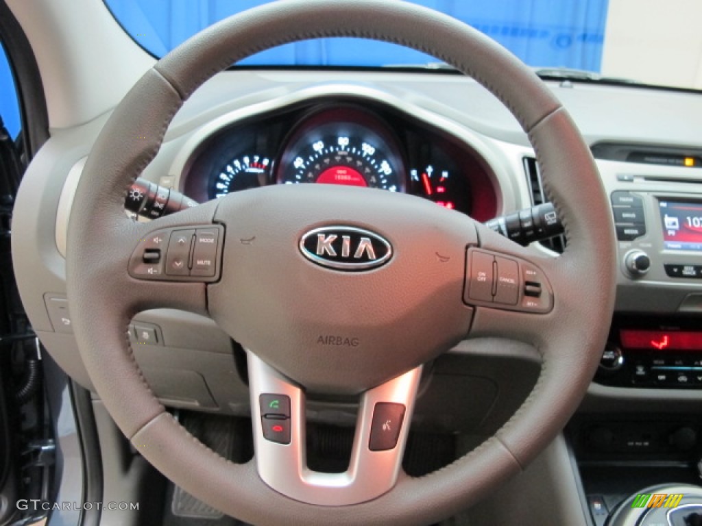 2012 Kia Sportage EX Alpine Gray Steering Wheel Photo #67945214