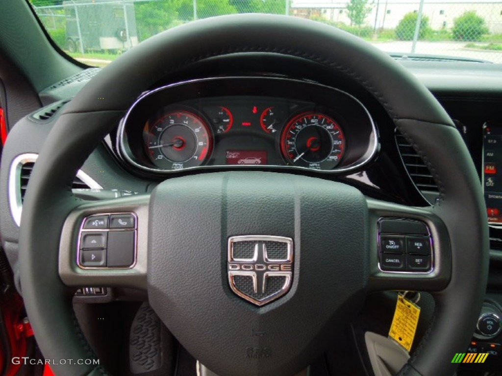 2013 Dodge Dart Rallye Black/Light Diesel Gray Steering Wheel Photo #67947551