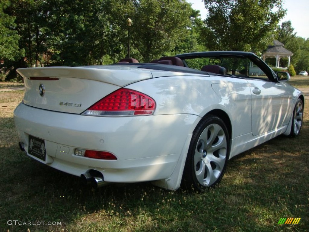 2005 6 Series 645i Convertible - Alpine White / Chateau Red photo #4