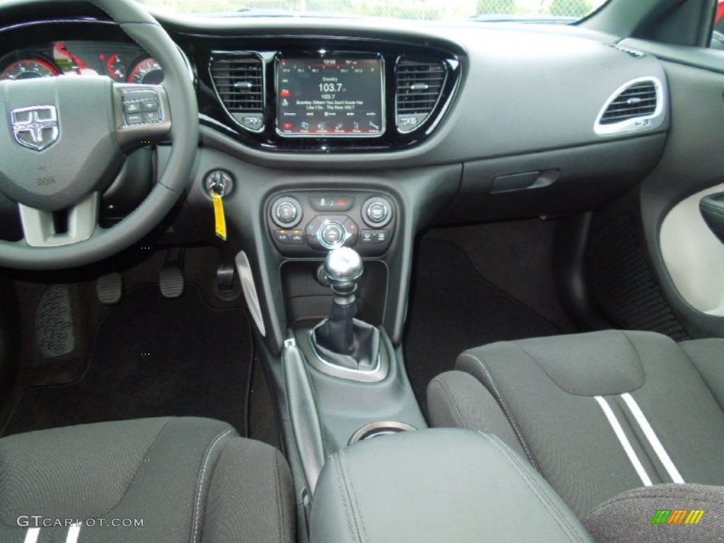 2013 Dodge Dart Rallye Black/Light Diesel Gray Dashboard Photo #67947599