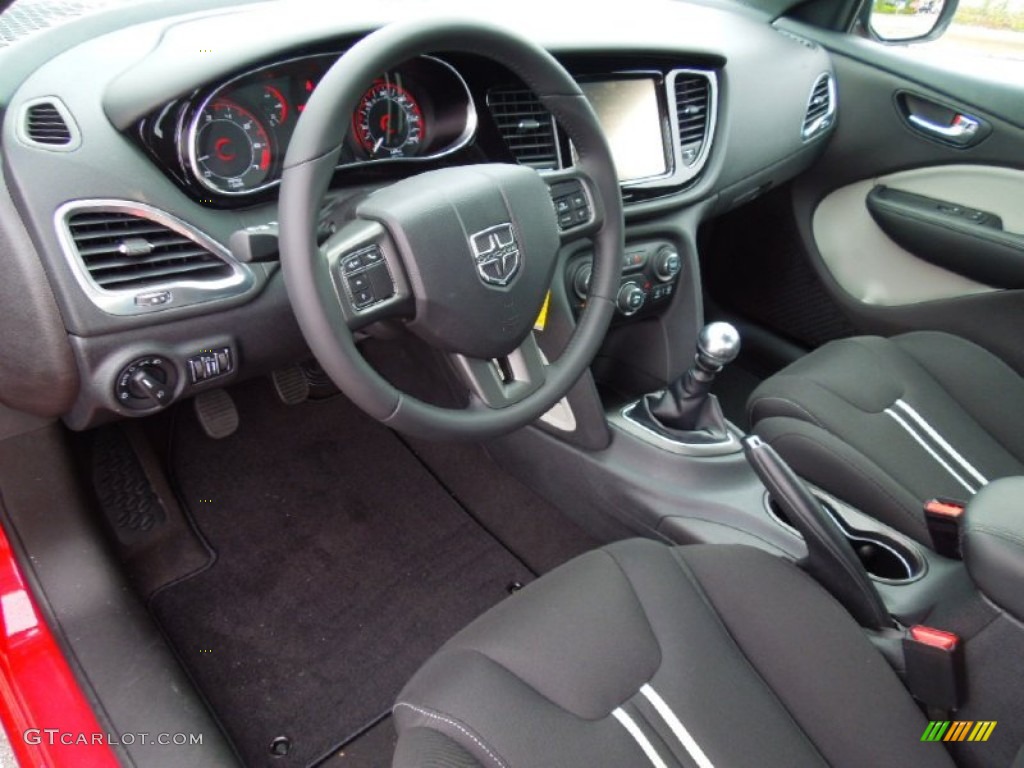 Black/Light Diesel Gray Interior 2013 Dodge Dart Rallye Photo #67947671