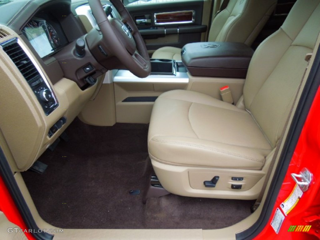 Light Pebble Beige/Bark Brown Interior 2012 Dodge Ram 3500 HD Laramie Crew Cab 4x4 Dually Photo #67947755
