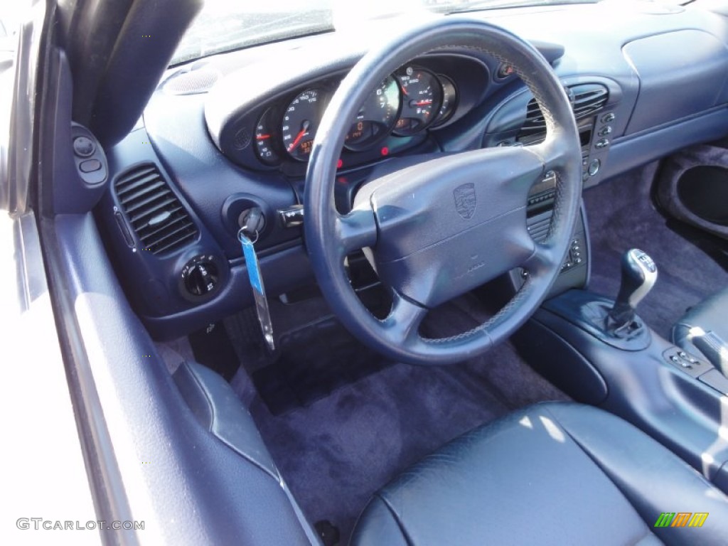 2001 Porsche 911 Carrera Cabriolet Metropol Blue Steering Wheel Photo #67949981