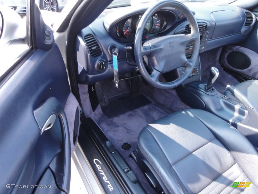Metropol Blue Interior 2001 Porsche 911 Carrera Cabriolet Photo #67949990