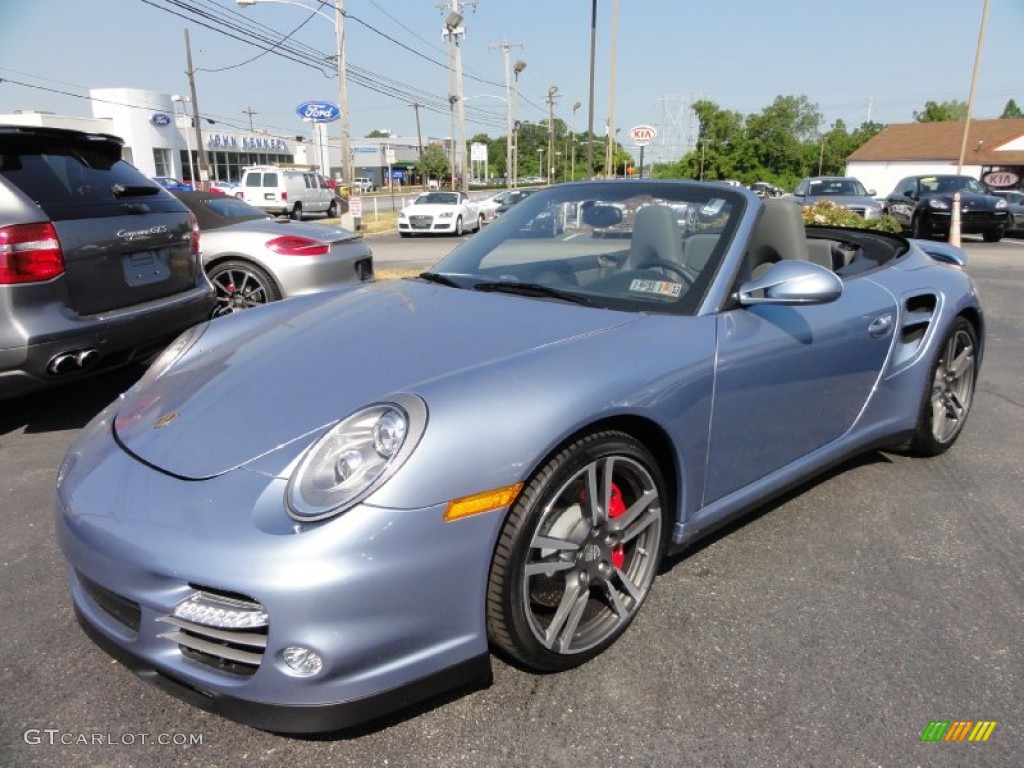 Ice Blue Metallic 2011 Porsche 911 Turbo Cabriolet Exterior Photo #67950254