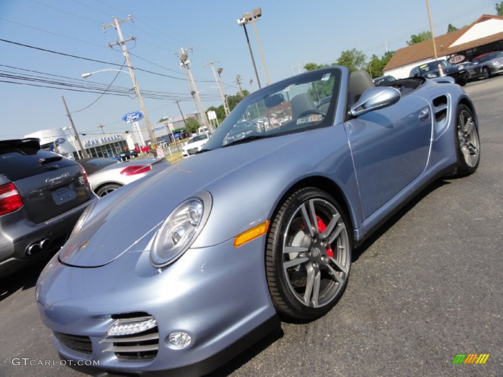 Ice Blue Metallic 2011 Porsche 911 Turbo Cabriolet Exterior Photo #67950263