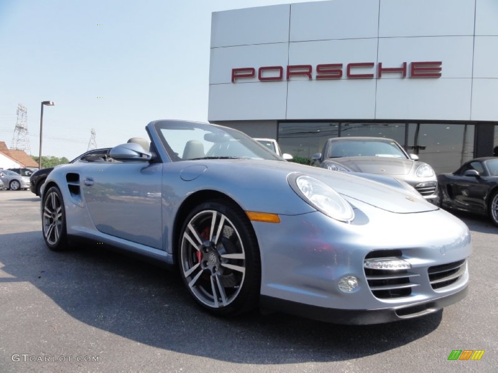 Ice Blue Metallic 2011 Porsche 911 Turbo Cabriolet Exterior Photo #67950287