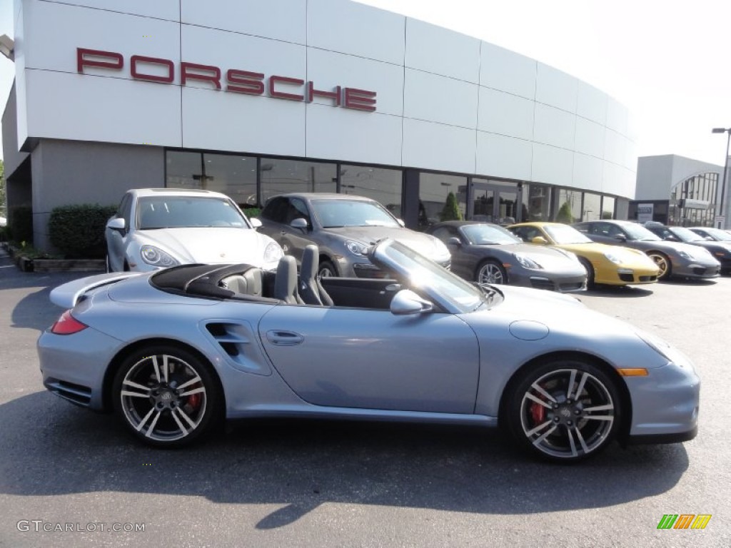 Ice Blue Metallic 2011 Porsche 911 Turbo Cabriolet Exterior Photo #67950296