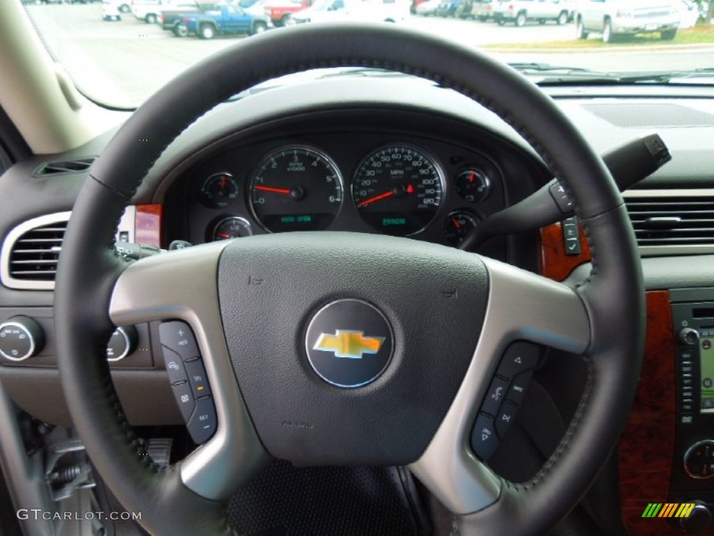 2013 Chevrolet Suburban LTZ 4x4 Ebony Steering Wheel Photo #67958264