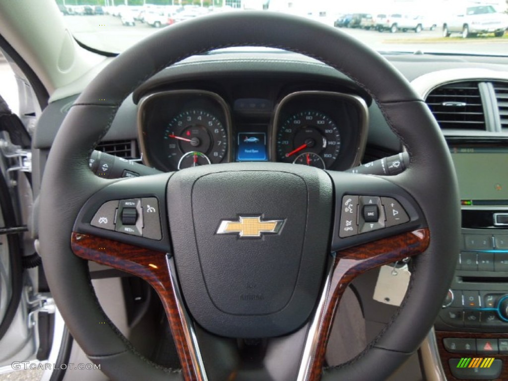 2013 Chevrolet Malibu ECO Jet Black/Titanium Steering Wheel Photo #67958594