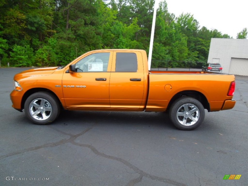 2012 Ram 1500 Express Quad Cab - Tequila Sunrise Pearl / Dark Slate Gray/Medium Graystone photo #3