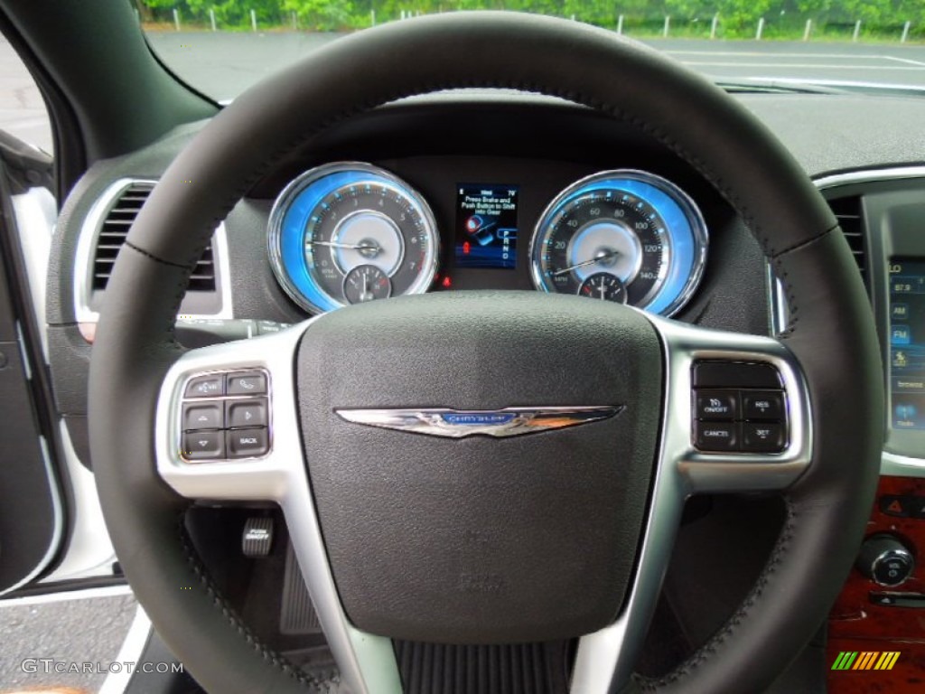 2012 Chrysler 300 Standard 300 Model Black Steering Wheel Photo #67959740