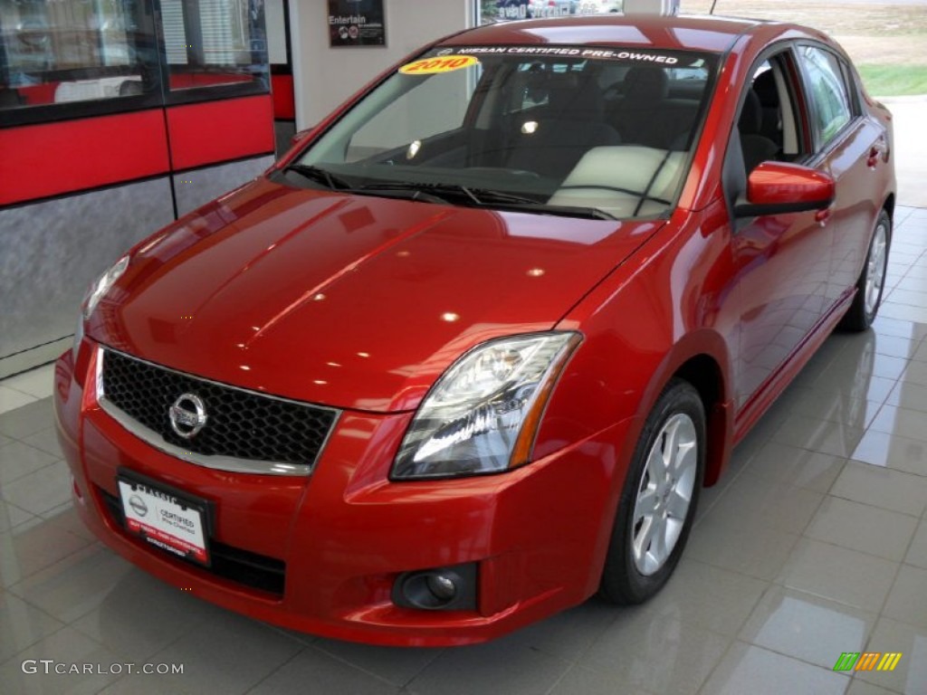 2010 Sentra 2.0 SR - Anodized Orange Metallic / Beige photo #1