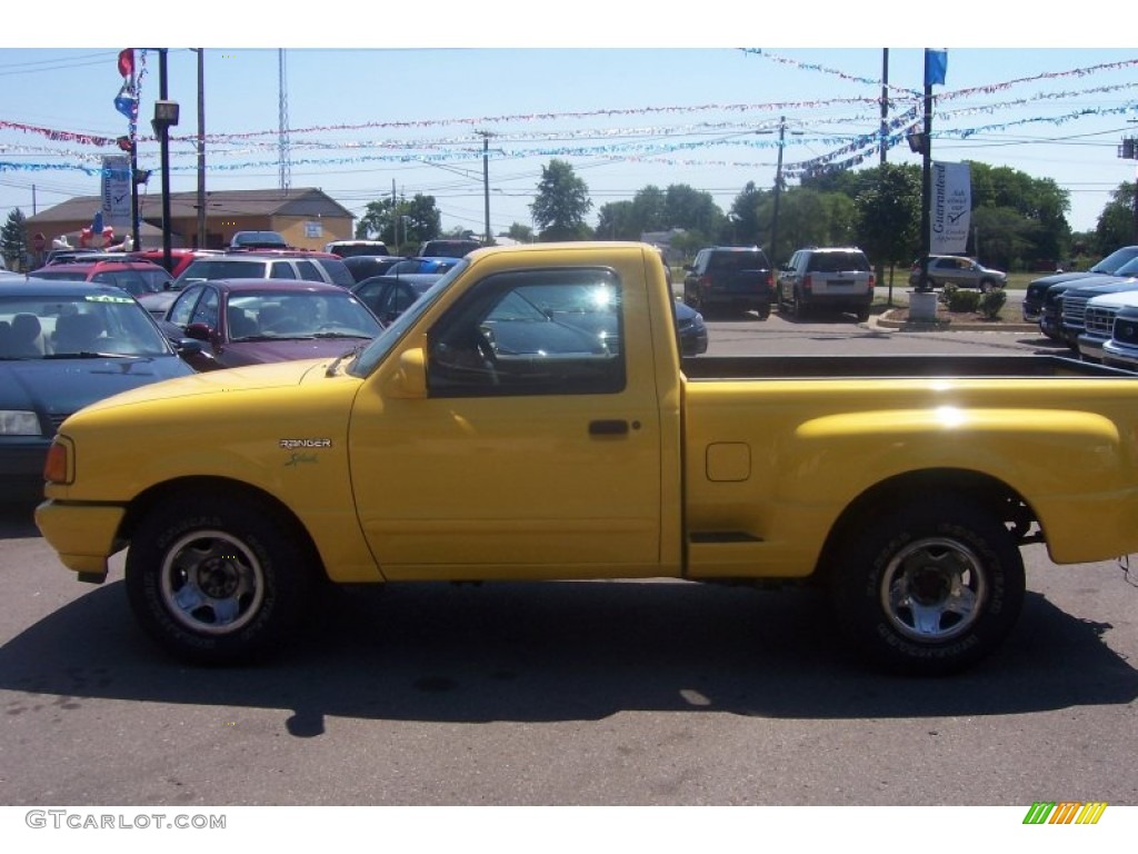 1996 Ranger Splash Regular Cab - Chrome Yellow / Gray photo #2